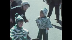 St. Patrick's Day parade in South Boston with residents, Ted Kennedy and local